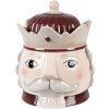 Clayre & Eef 6CE2257 Voorraadpot met deksel Beige-Rood 16x19 cm