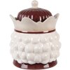 Clayre & Eef 6CE2257 Voorraadpot met deksel Beige-Rood 16x19 cm