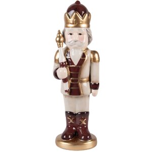 Clayre & Eef 6CE2259 Decoratie Notenkraker 9x7x26 cm Beige Rood