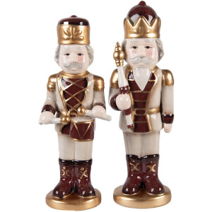 Clayre & Eef 6CE2259 Decoratie Notenkraker 9x7x26 cm Beige Rood
