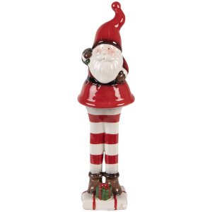 Clayre & Eef 6CE2264 Decoratie Kerstman 7x7x23 cm Rood/Wit