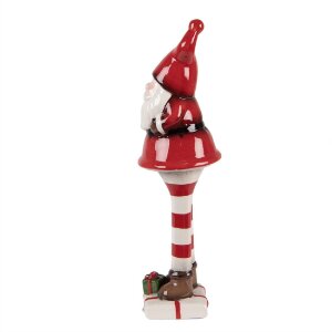 Clayre & Eef 6CE2264 Decoratie Kerstman 7x7x23 cm Rood/Wit