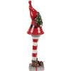 Clayre & Eef 6CE2265 Kerstman Decoratie Rood Wit 9x8x30 cm