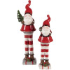 Clayre & Eef 6CE2265 Kerstman Decoratie Rood Wit 9x8x30 cm