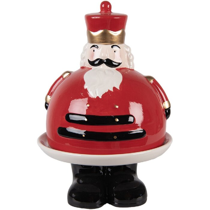 Clayre & Eef 6CE2267 Decoratieschaal met Deksel 17x25 cm rood