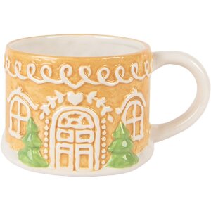 Clayre & Eef 6CETE0213 Theepot met Kop Keramiek bruin wit