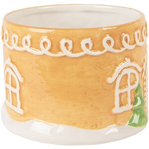 Clayre & Eef 6CETE0213 Theepot met Kop Keramiek bruin wit