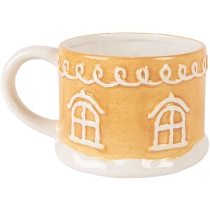 Clayre & Eef 6CETE0213 Theepot met Kop Keramiek bruin wit