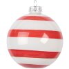 Clayre & Eef 6GL5131 Kerstbal 8x8 cm Rood-Wit