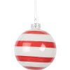 Clayre & Eef 6GL5131 Kerstbal 8x8 cm Rood-Wit