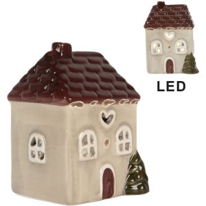 Clayre & Eef 6CE2269 Decoratiehuis met LED 7x6x10 cm