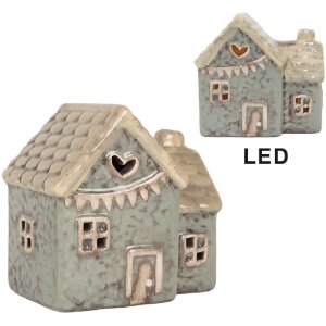Clayre & Eef 6CE2272 Decoratie Huis met LED 8x6x8 cm