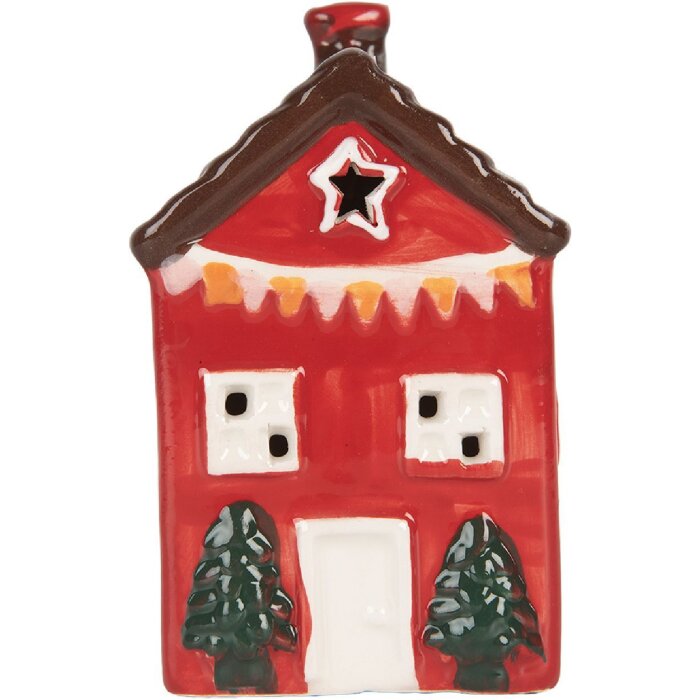 Clayre & Eef 6CE2273 Decoratie Huis met LED 6x6x10 cm