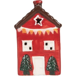 Clayre & Eef 6CE2273 Decoratie Huis met LED 6x6x10 cm