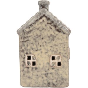Clayre & Eef 6CE2274 LED Decoratiehuis Grijs/Groen 6x6x11 cm