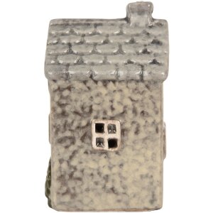 Clayre & Eef 6CE2274 LED Decoratiehuis Grijs/Groen 6x6x11 cm