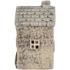 Clayre & Eef 6CE2274 LED Decoratiehuis Grijs/Groen 6x6x11 cm