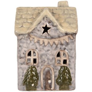 Clayre & Eef 6CE2275 Decoratie Huis met LED 6x6x10 cm