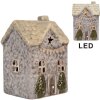 Clayre & Eef 6CE2275 Decoratie Huis met LED 6x6x10 cm