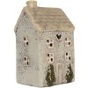 Clayre & Eef Kandelaar Huis 9x8x15 cm Grijs/Beige