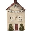 Clayre & Eef 6CE2279 Kandelaar Huis 10x8x15 cm Beige/Rood