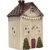Clayre & Eef 6CE2279 Kandelaar Huis 10x8x15 cm Beige/Rood