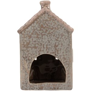 Clayre & Eef 6CE2280 Kandelaar Huis Blauw Roze 10x8x15cm