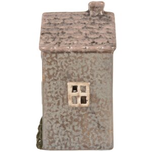 Clayre & Eef 6CE2280 Kandelaar Huis Blauw Roze 10x8x15cm