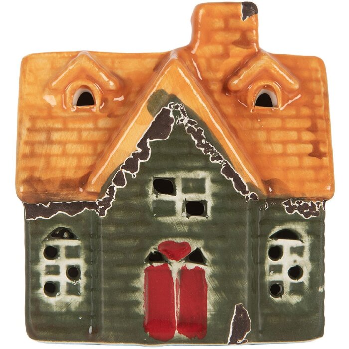 Clayre & Eef 6CE2282 Decoratiehuis met LED 8x5x8 cm