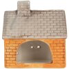 Clayre & Eef Kandelaar Huis 13x8x14 cm Oranje Beige