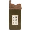 Clayre & Eef 6CE2285 Kandelaar Huis Groen/Bruin 8x6x16 cm