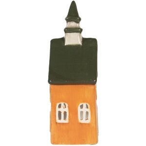 Clayre & Eef 6CE2288 Kandelaar Huis 10x7x21 cm Oranje Groen