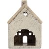 Clayre & Eef 6CE2290 Kandelaar Huis 11x7x16 cm Grijs/Beige