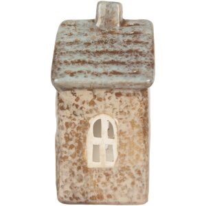 Clayre & Eef Kandelaar Huis 9x6x13 cm Beige Groen