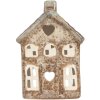 Clayre & Eef Kandelaar Huis 9x6x13 cm Beige Groen
