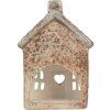 Clayre & Eef Kandelaar Huis 9x6x13 cm Beige Groen