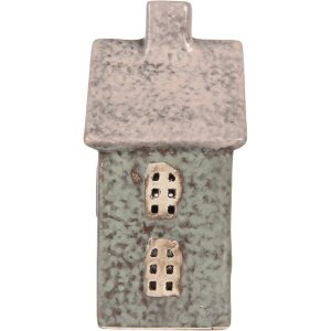 Clayre & Eef 6CE2292 Kandelaar Huis Groen Roze 8x7x14 cm