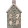 Clayre & Eef 6CE2292 Kandelaar Huis Groen Roze 8x7x14 cm