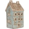 Clayre & Eef Kandelaar Huis 8x7x15 cm Blauw/Beige