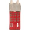 Clayre & Eef 6CE2294 Kandelaar Huis Rood Grijs 7x7x18cm