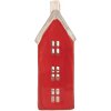 Clayre & Eef 6CE2294 Kandelaar Huis Rood Grijs 7x7x18cm