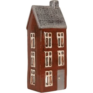 Clayre & Eef 6CE2295 Kandelaar Huis 10x7x26 cm Bruin Grijs