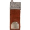 Clayre & Eef 6CE2295 Kandelaar Huis 10x7x26 cm Bruin Grijs
