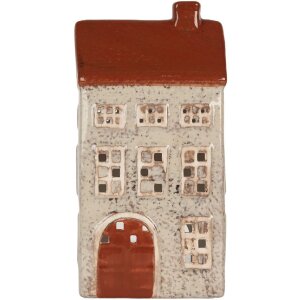 Clayre & Eef 6CE2296 Kandelaar Huis 12x8x24 cm Beige/Bruin
