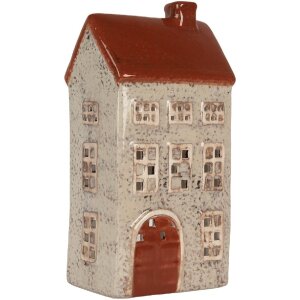 Clayre & Eef 6CE2296 Kandelaar Huis 12x8x24 cm Beige/Bruin