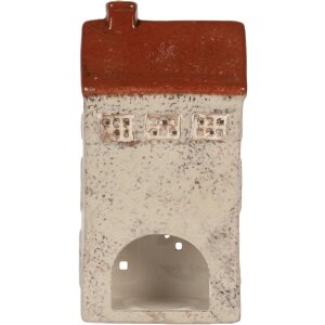 Clayre & Eef 6CE2296 Kandelaar Huis 12x8x24 cm Beige/Bruin