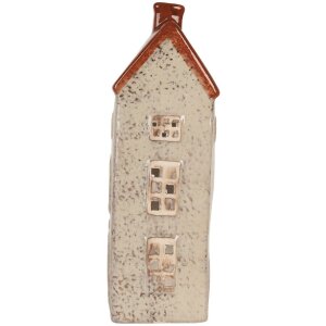 Clayre & Eef 6CE2296 Kandelaar Huis 12x8x24 cm Beige/Bruin