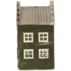 Clayre & Eef 6CE2301 Kandelaar Huis 7x7x14 cm Grijs-Groen