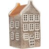 Clayre & Eef Kandelaar Huis 7x7x14 cm Grijs-Oranje