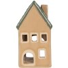 Clayre & Eef 6CE2307 Kandelaar Huis 6x6x11 cm Beige/Groen